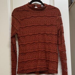 Cable & Gauge Terracotta Lace Blouse
